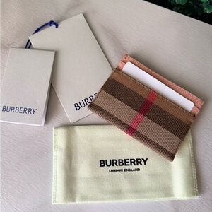 Burberry Vintage Check Card Holder in Classic Haymarket